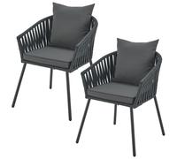 Lot de 2 chaises Rope Gris foncé