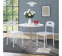 Lot de 2 Chaises Salle a Manger en Plastique Empilables, Charge 113 kg | Chaise Cuisine Scandinaves, Dossier Ergonomique, Assise Imperméable, 40 x 45,6 x 76,5 cm, pour Salle à Manger, Cuisine, Café