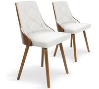 Lot de 2 Chaises Scandinave "Cargo" 79cm Noisette & Blanc
