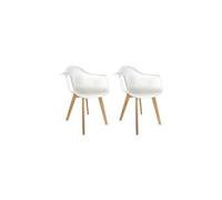 Lot de 2 chaises scandinave enfant "coque" 42cm blanc