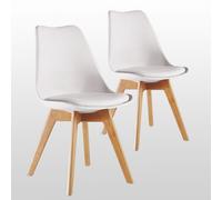 Lot De 2 Chaises Scandinaves Blanches Lorenzo - Assise Rembourrée - Salle À Manger, Cuisine, Chambre Blanc