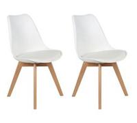 MEDALINE - Lot de 2 Chaises Scandinaves Blanches -