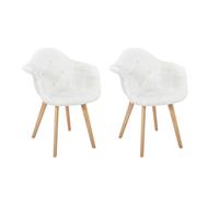 Lot de 2 Chaises Scandinaves Design "Patchwork" 85cm Blanc