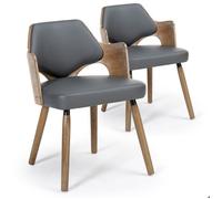 Lot de 2 chaises scandinaves Dima Vintage Gris