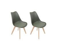 AltoBuy MEDALINE - Lot de 2 Chaises Scandinaves Kaki