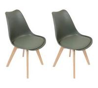 AltoBuy MEDALINE - Lot de 2 Chaises Scandinaves Kaki