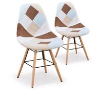 Lot de 2 chaise menzzo interieur non empilable non pliable en bois H. 82 cm beige