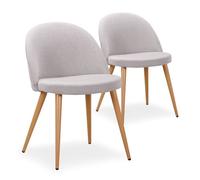 Lot de 2 chaises scandinaves Maury tissu Gris Clair