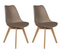 MEDALINE - Lot de 2 Chaises Scandinaves Taupe -