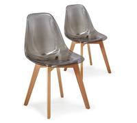 Lot de 2 Chaises Scandinaves "Vik" 80cm Transparent Fumé