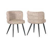 Lot de 2 chaises SOLEA tissu à motifs beige BOBOCHIC Beige