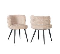 Lot de 2 chaises SOLEA tissu velours beige BOBOCHIC Beige