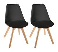 Lot de 2 chaises style scandinave Baya Atmosphera - 48x55x81 - Noir