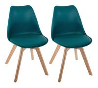 Lot De 2 Chaises Style Scandinave Baya Atmosphera - Chaises Baya Bleu Canard-Bleu Canard - Bleu Bleu