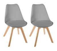 UNIVERSDECOR - Lot De 2 chaises Baya Style scandinave Gris Clair Atmosphéra