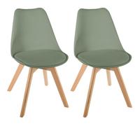 UNIVERSDECOR - Lot De 2 chaises Style scandinave Baya Atmosphera (2, Kaki, Large)