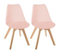 Lot de 2 chaises style scandinave Baya Atmosphera - Rose poudré