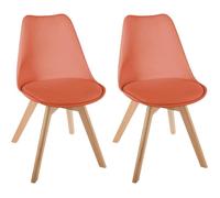 UNIVERSDECOR - Lot De 2 chaises Baya Style scandinave Terracotta Atmosphera
