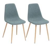 Lot de 2 chaises style Vintage ""Marylin"" pieds métal imitation hêtre Atmosphera - Céladon