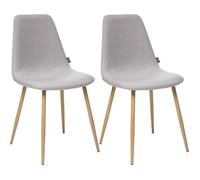 Lot de 2 chaises style Vintage ""Marylin"" pieds métal imitation hêtre Atmosphera - Gris clair