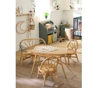 Lot de 2 chaises + table en rotin bois TU