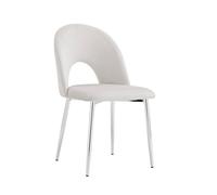 Lot de 2 chaises TEDDY Chrome velours - Gris