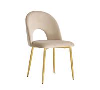 Lot de 2 chaises TEDDY Gold velours - Taupe