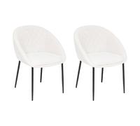 Lot de 2 Chaises Tissu Chenille "Seliso" 81cm Beige