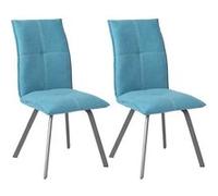 Lot de 2 Chaises Tissu Coloris Bleu - BISPO - ALTOBUY Bleu G