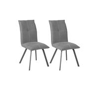 Lot de 2 Chaises Tissu Coloris Gris - BISPO -