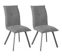 Lot de 2 Chaises Tissu Coloris Gris - BISPO - ALTOBUY Gris G