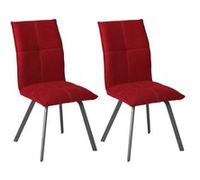 BISPO - Lot de 2 Chaises Tissu Coloris Rouge - Altobuy Rouge
