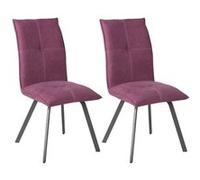 BISPO - Lot de 2 Chaises Tissu Coloris Violet - Altobuy Violet