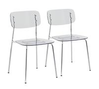 Lot de 2 chaises transparentes en acier et plastique - Oviala