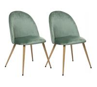 Lot de 2 chaises velours ""Slano"" Atmosphera - Céladon