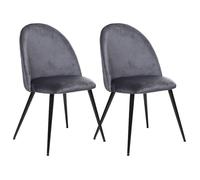 Lot de 2 chaises velours ""Slano"" Atmosphera - Gris