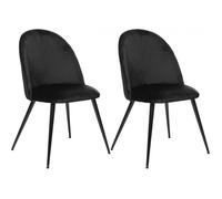 Lot de 2 chaises velours ""Slano"" Atmosphera - Noir