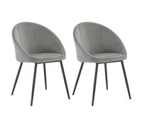 Happy Garden Chaises DIANE vintage velours gris Lot de 2