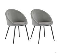 Happy Garden Chaises DIANE vintage velours gris Lot de 2