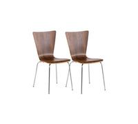 Lot de 2 chaises visiteur Aaron , Noyer