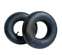 Lot de 2 chambres à air 4.10/3.50-4 pour roue à air avec valve Schrader pour brouette, roue de diable, chariot à main, tondeuse à gazon