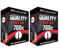 Lot de 2 chambres à air 700 C Baldwins pour vélo/vélo 700 x 20 C à 25 C (convient à toutes les valves Presta/français 20c, 22c, 23c, 25c) 48 mm de long