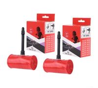 Lot de 2 chambres à air de vélo 45,7 cm en TPU pour valve Presta 45 mm avec joint amélioré pour plus de sécurité (355 1,95-2,5) 45 mm