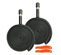 Lot de 2 chambres à air de vélo de 66 cm pour pneus de 26 x 2,15, 2,25, 2,30, 2,35, 2,40, en caoutchouc épais et durable avec valve, noir, lot de 2 (2 chambres à air + 2 leviers)