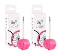 Lot de 2 chambres à air de vélo de route, 700 x 18-32C en TPU léger avec valve PRESTA 45/65/85 mm, résistant aux perforations, design sans couture pour les amateurs de cyclisme (PV65 mm)