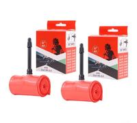 Lot de 2 chambres à air de vélo en TPU avec valve Presta de 45 mm, avec raccord compact pliable et buse renforcée (457 1,95-2,5) 45 mm