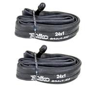 Lot de 2 chambres à air haute pression 24 x 1 (25-540/541) compatibles avec les pneus de fauteuil roulant jusqu'à 10 bar avec valve auto droite