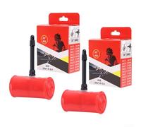 Lot de 2 chambres à air pliables en TPU pour valve Presta, 45 mm 65 mm, légères, haute résistance à la perforation, rouges