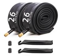 Lot de 2 chambres à air robustes pour vélo 30,5 cm/35,6 cm/40,6 cm/50,8 cm/61 cm/66 cm/69,8 cm/71,1 cm/73,7 cm x 1,75/1,9/2,0/2,1/2,125 valve Schrader (26 x 26 x 1,75/1,9/2,0/2,1/2,125 1,75 / 2,125)