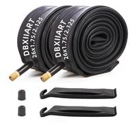 Lot de 2 chambres à air robustes pour vélo 30,5 cm/35,6 cm/40,6 cm/50,8 cm/61 cm/66 cm/69,8 cm/71,1 cm/73,7 cm x 4,75 cm/1,9/2,0/5,1/2,125 50-559 54-54-54 59 Schrr Ader Chambre à air de vélo Valve 26